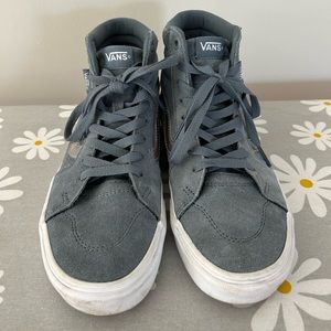 Vans steel blue Filmore high-top sneaker with silver detail - size 8